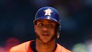 Houston Astros shortstop Jeremy Pena (3) runs the bases after hitting a solo home run against the Los Angeles Angels during the fifth inning at Angel Stadium on June 22. 