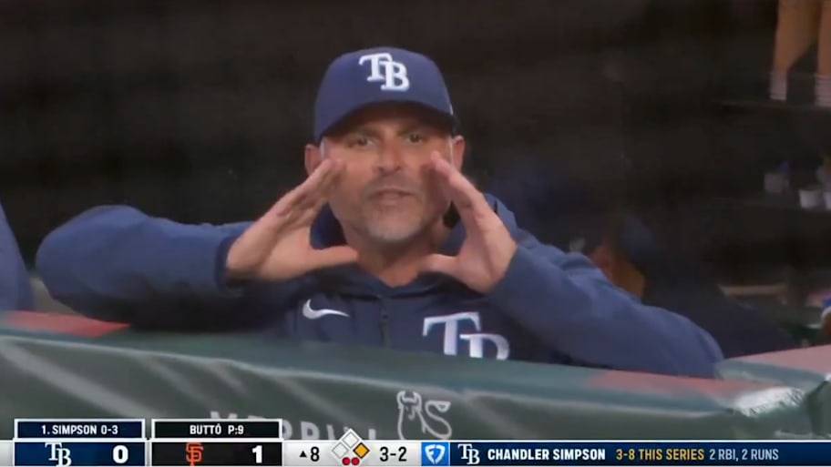 Rays manager Kevin Cash was rightfully not a fan of this call in Saturday night's win over the Giants.  | @MLB