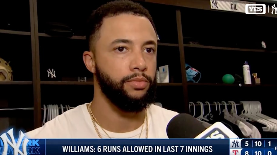 Devin Williams gave up a game-tying home run in the ninth inning Monday night vs. the Rangers. | @YESNetwork