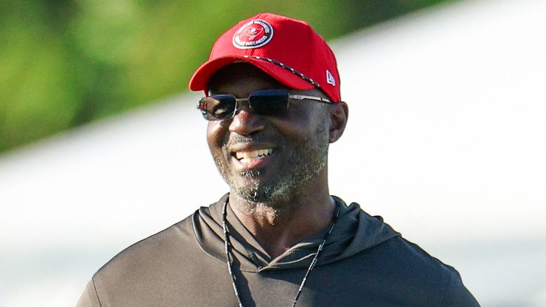 Aug 7, 2026; Tampa, FL, USA; Tampa Bay Buccaneers head coach Todd Bowles looks on during training camp at AdventHealth Training Center. Mandatory Credit: Nathan Ray Seebeck-Imagn Images