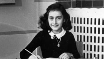 Anne Frank in a school portrait.