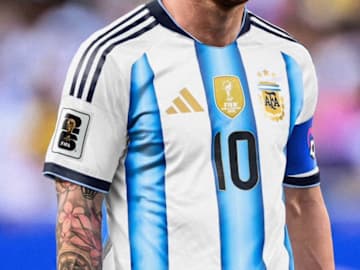A mock-up of Argentina's leaked 2026 home shirt.