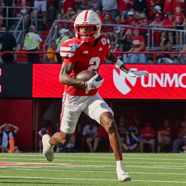 Jacory Barney Jr. returns a punt 57 yards during the second quarter against Michigan State on Oct. 4, 2025.