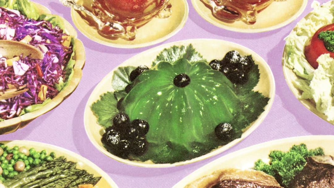 Jell-O salads were an unforgettable food fad. Jell-O salads were an unforgettable food fad.
