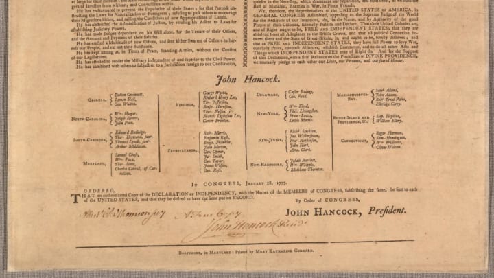 Look closely, and you will see Mary Katharine Goddard’s name at the bottom of the Declaration of Independence.