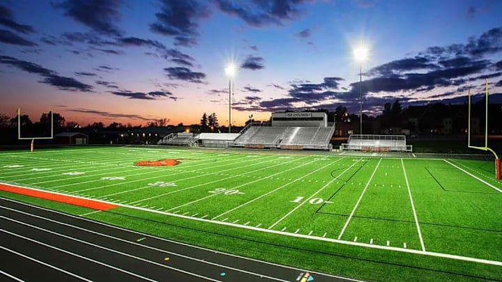 Merrill Field, home of the Harlan Cyclones, one of the winningest high school football programs in Iowa.