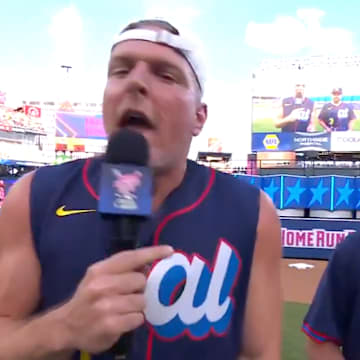 Pat McAfee introduced the players in the Home Run Derby on Monday night.