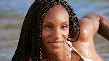 Crystal Dunn was photographed by Ben Watts in St. Lucia