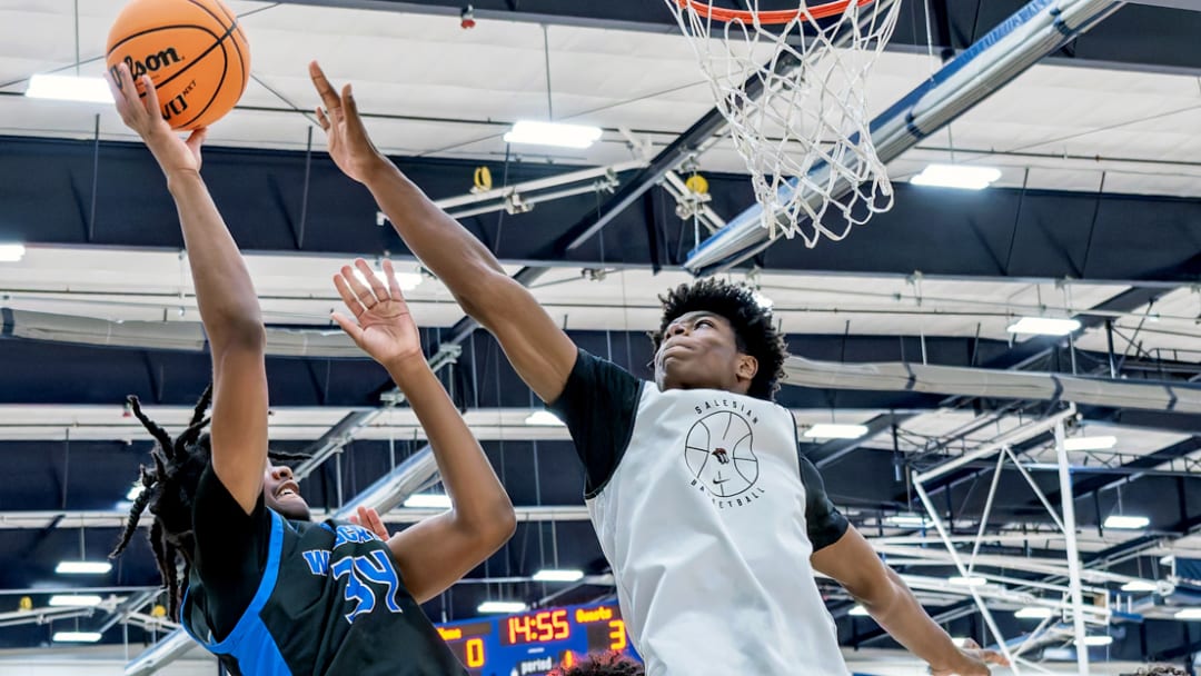 Salesian's boys basketball team always plays stellar defense as it did during a 63-30 win over Windward at Saturday's Cali Live 24 event in Roseville.