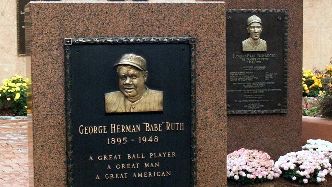 Oct 27, 1999; New York, NY, USA; Monument of Babe Ruth at the monuments in the outfield of Yankee Stadium.  Mandatory Credit: H. Darr Beiser-USA TODAY NETWORK