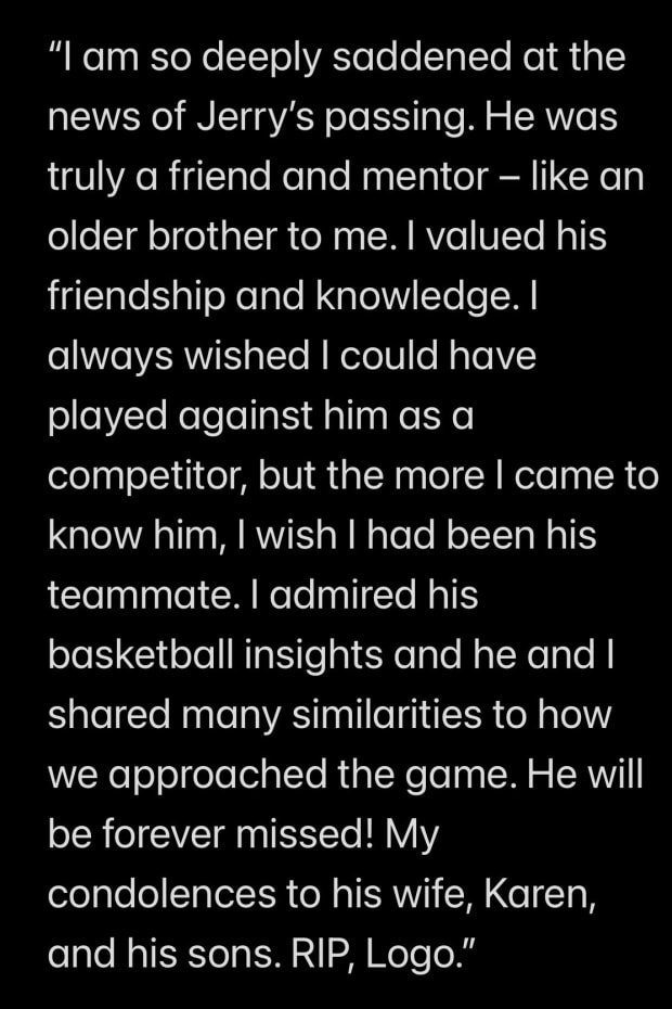 Jordan Statement on Jerry West