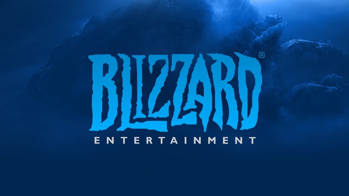 Blizzard Entertainment logo on blue background.