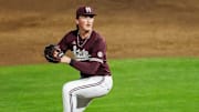 Nebraska transfer pitcher Kevin Mannell during his time at Mississippi State.