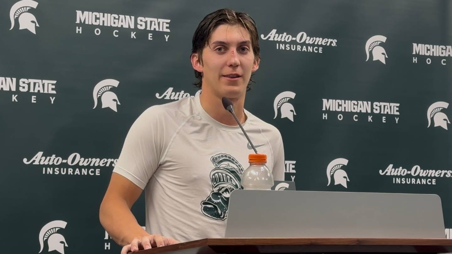 WATCH: Michigan State Hockey's Red Savage Speaks on Home Opener Loss