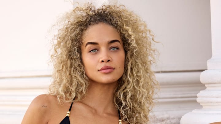 Jasmine Sanders was photographed by Derek Kettela in Switzerland. 
