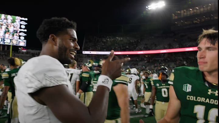 Shedeur Sanders had words with the opposing quarterback after Colorado’s win over Colorado State. 