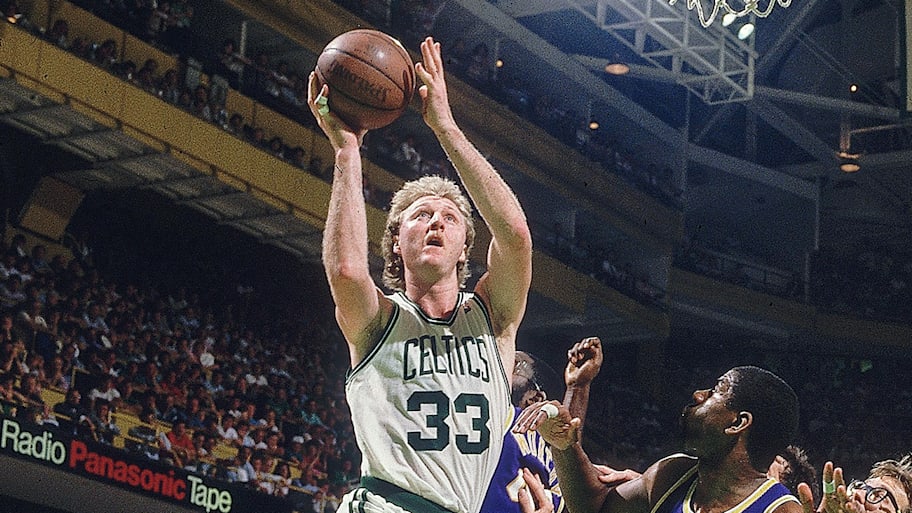 Celtics Hall of Famer Larry Bird goes up for a shot during the 1987 NBA Finals. | Manny Millan/Sports Illustrated