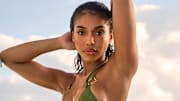 Lori Harvey was photographed by Yu Tsai in Mexico. Swimsuit by Yevrah Swim. Body Chain by Goldish.