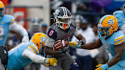 Jackson State Tigers' running back Travis Terrell, Jr. (0) runs the ball during the SWAC Championship game against the Southern Jaguars in Jackson, Miss., on Saturday, Dec. 7, 2024.
