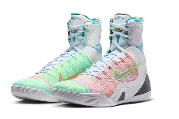 Kobe Bryant's multi-color Nike sneakers.