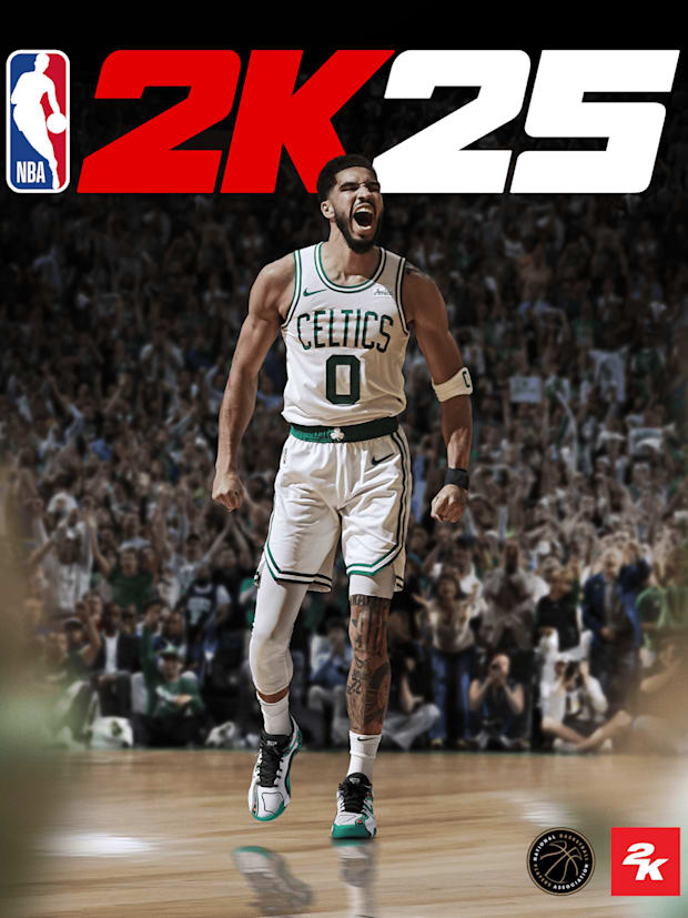 Jayson Tatum of the Boston Celtics covers the standard edition of NBA 2K25. 