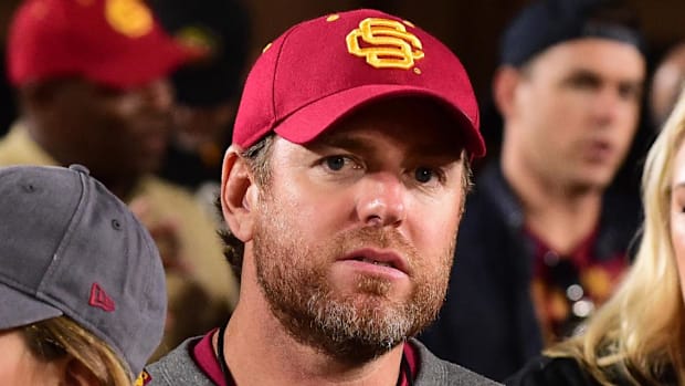 Former USC Trojans quarterback Carson Palmer Matt Leinart Caleb Williams Jayden Maiava Husan Longstreet USC football