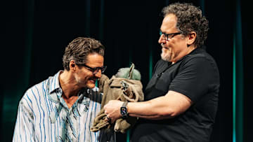 Star Wars Celebration Japan The Mandalorian and Grogu panel with Pedro Pascal and Jon Favreau with Grogu. Image Credit: StarWars.com
