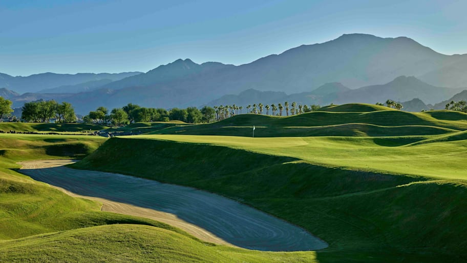 par-5 16th at the PGA West Pete Dye Stadium course