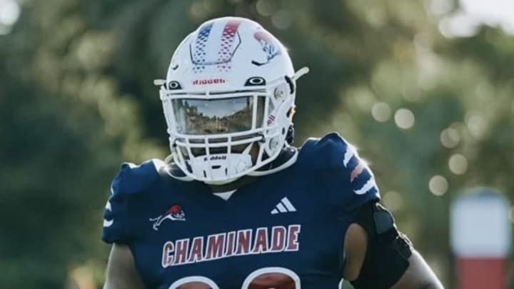  DL Donta Simpson from Maryland. Simpson plays DT for Chaminade -Madonna. In 2023 Simpson produced 43 tackles (19.5 TFL), 7.5 sacks, 3 FF, 2 FR and a pick six.