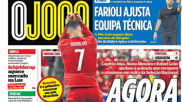 La prensa portuguesa celebró la buena actuación de CR7 ante Uzbekistán. La prensa portuguesa celebró la buena actuación de CR7 ante Uzbekistán.