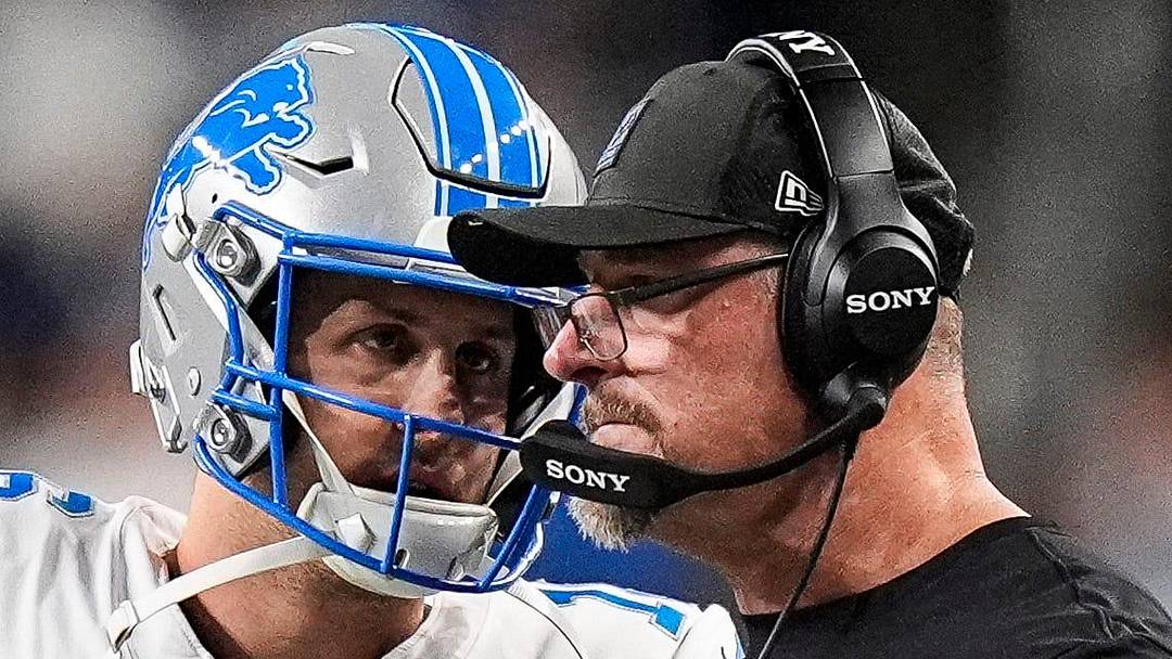 Detroit Lions quarterback Jared Goff and head coach Dan Campbell Detroit Lions quarterback Jared Goff and head coach Dan Campbell