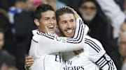 James Rodriguez (left) and Sergio Ramos from their Real Madrid days