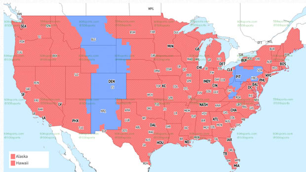 NFL TV Coverage Map Week 2 CBS Late - 506 Sports