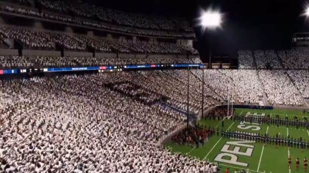 Penn State Nittany Lions fans in their famous whiteout at home.