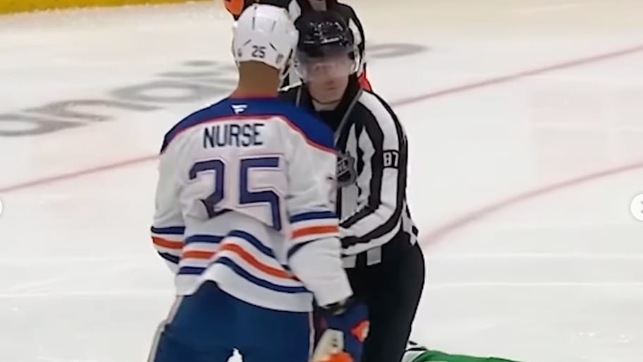 Darnell Nurse had a vicious slashing penalty against Roope Hintz in Game 2. | @TNT