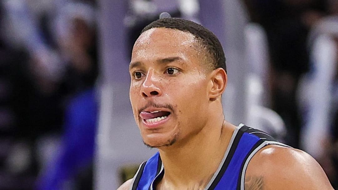 Orlando Magic guard Desmond Bane brings the ball up court during the second half against the Miami Heat.