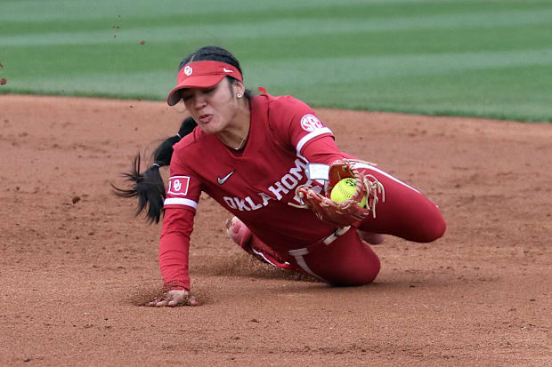 Oklahoma second baseman Ailana Agbayani