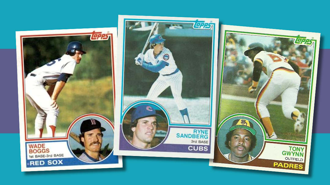 1983 Topps rookie cards of Wade Boggs, Ryne Sandberg, and Tony Gwynn 1983 Topps rookie cards of Wade Boggs, Ryne Sandberg, and Tony Gwynn