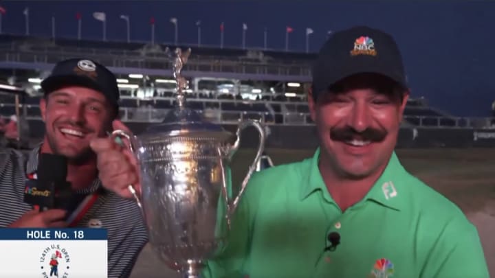 Bryson DeChambeau and Johnson Wagner on the Golf Channel broadcast at the U.S. Open. Bryson DeChambeau and Johnson Wagner on the Golf Channel broadcast at the U.S. Open.