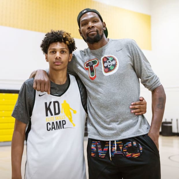 Acaden Lewis and Kevin Durant