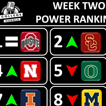 Week 2 rankings from The College Huddle. 