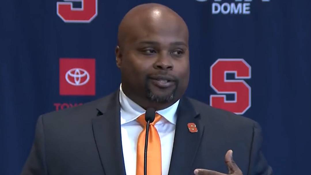 Syracuse University Director of Athletics Bryan Blair speaks to the audience at his introductory press conference, March 19, 2026 at the JMA Wireless Dome. Syracuse University Director of Athletics Bryan Blair speaks to the audience at his introductory press conference, March 19, 2026 at the JMA Wireless Dome.