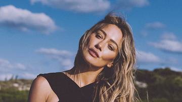 Hilary Duff was photographed by Kat Irlin in South Caicos. Swimsuit by OYE Swimwear.
