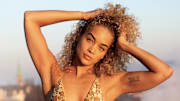 Jasmine Sanders was photographed by Derek Kettela in Switzerland. Swimsuit by Toxic Sadie Swimwear.