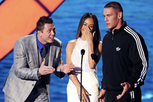 The Miz, Maggie Q, and John Cena at the 2011 Teen Choice Awards