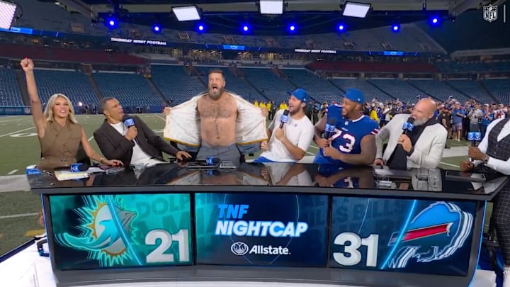 Ryan Fitzpatrick flashed the crowd in Buffalo after the Bills beat the Dolphins. 