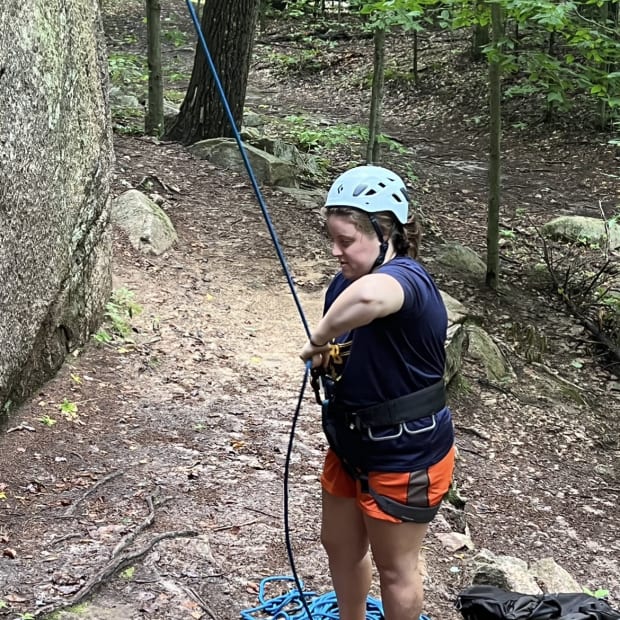 Shea's first time belaying