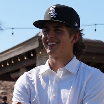 No. 10 overall pick Billy Carlson smiles after being selected by the Chicago White Sox in the 2025 MLB Draft.