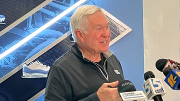 UNC football coach Mack Brown during media availability on Feb. 7, 2024 at the Kenan Football Center in Chapel Hill.