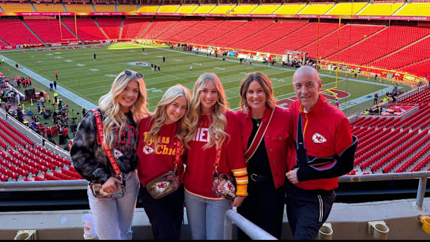 Greg Sharpe (right) with his family.